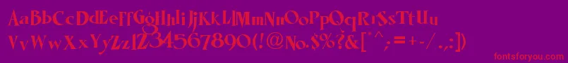 LhfMisterKookyReg Font – Red Fonts on Purple Background