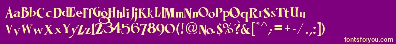 LhfMisterKookyReg Font – Yellow Fonts on Purple Background