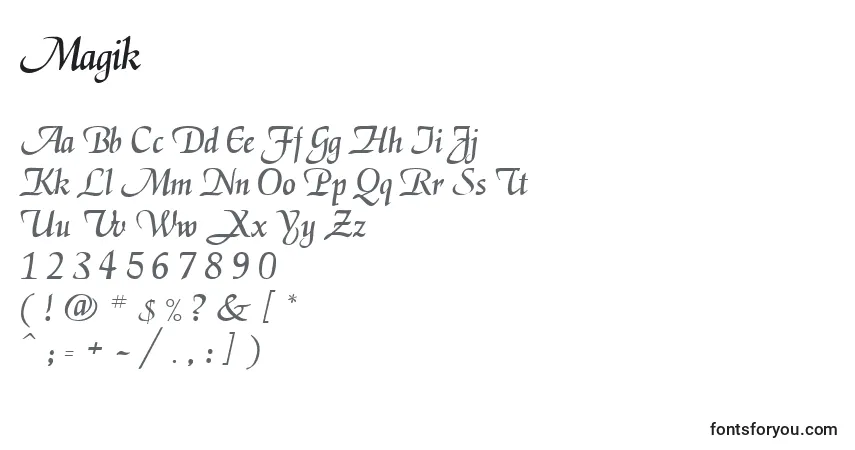 Шрифт Magik – алфавит, цифры, специальные символы