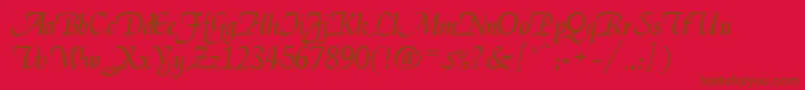 Magik-Schriftart – Braune Schriften auf rotem Hintergrund
