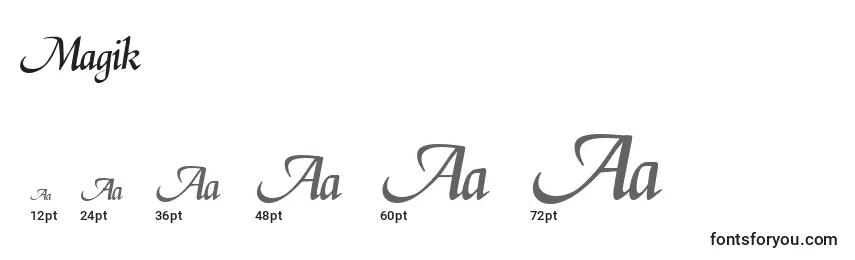 Размеры шрифта Magik