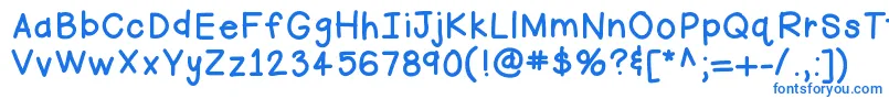 フォントHellofirstie – 白い背景に青い文字