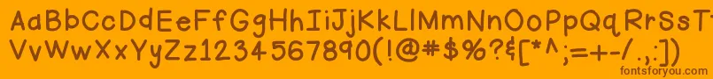 Hellofirstie Font – Brown Fonts on Orange Background