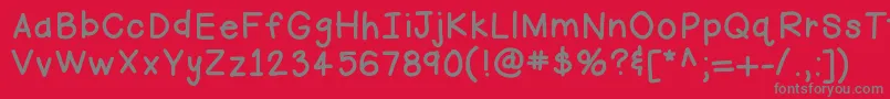 Hellofirstie Font – Gray Fonts on Red Background