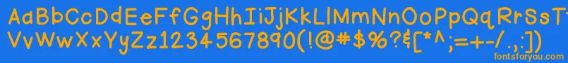 Hellofirstie Font – Orange Fonts on Blue Background