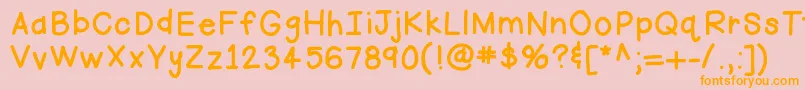 Hellofirstie Font – Orange Fonts on Pink Background