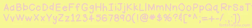 Hellofirstie Font – Pink Fonts on Yellow Background