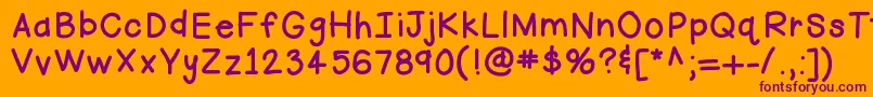 Hellofirstie Font – Purple Fonts on Orange Background