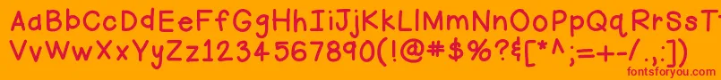 Hellofirstie Font – Red Fonts on Orange Background