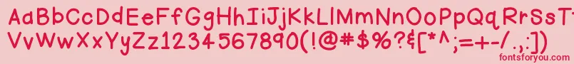 フォントHellofirstie – ピンクの背景に赤い文字