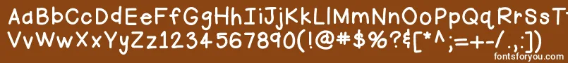 フォントHellofirstie – 茶色の背景に白い文字