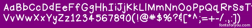 フォントHellofirstie – 紫の背景に白い文字