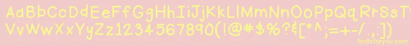 Hellofirstie Font – Yellow Fonts on Pink Background