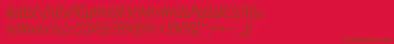 LimerickcdserialLightItalic Font – Brown Fonts on Red Background