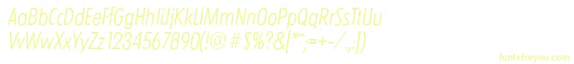 Шрифт LimerickcdserialLightItalic – жёлтые шрифты на белом фоне