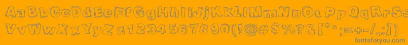 PackagingFunny-Schriftart – Graue Schriften auf orangefarbenem Hintergrund