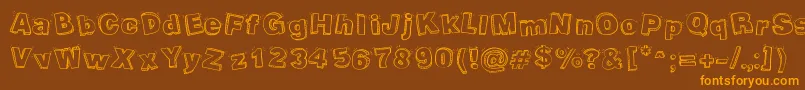 PackagingFunny Font – Orange Fonts on Brown Background