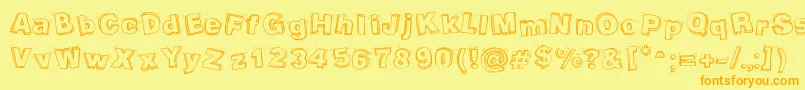 PackagingFunny Font – Orange Fonts on Yellow Background