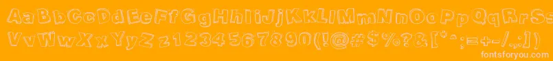 PackagingFunny-Schriftart – Rosa Schriften auf orangefarbenem Hintergrund