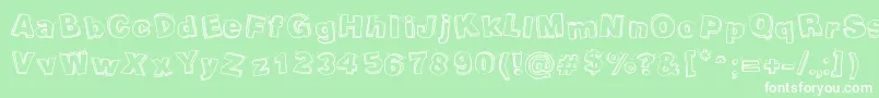 PackagingFunny Font – White Fonts on Green Background