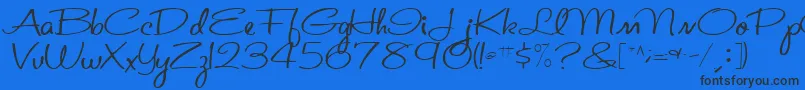 Шрифт St.ValentineNoteMedium – чёрные шрифты на синем фоне