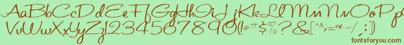 St.ValentineNoteMedium Font – Brown Fonts on Green Background