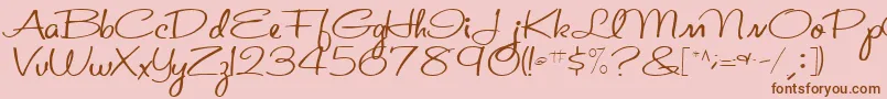 St.ValentineNoteMedium Font – Brown Fonts on Pink Background