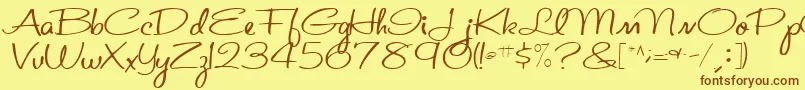 St.ValentineNoteMedium Font – Brown Fonts on Yellow Background