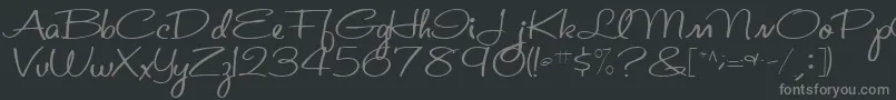 St.ValentineNoteMedium-Schriftart – Graue Schriften auf schwarzem Hintergrund