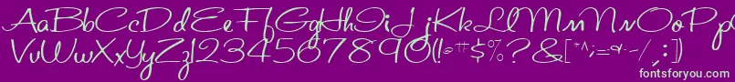 St.ValentineNoteMedium Font – Green Fonts on Purple Background
