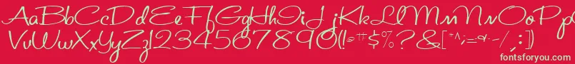 St.ValentineNoteMedium-Schriftart – Grüne Schriften auf rotem Hintergrund