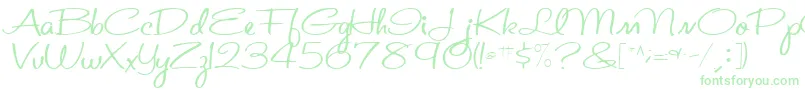 St.ValentineNoteMedium Font – Green Fonts on White Background