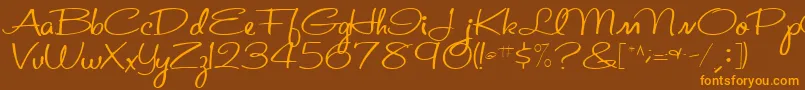 St.ValentineNoteMedium Font – Orange Fonts on Brown Background