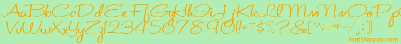 St.ValentineNoteMedium Font – Orange Fonts on Green Background