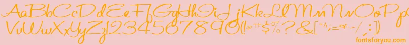 St.ValentineNoteMedium Font – Orange Fonts on Pink Background