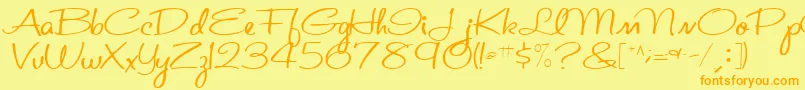 St.ValentineNoteMedium Font – Orange Fonts on Yellow Background