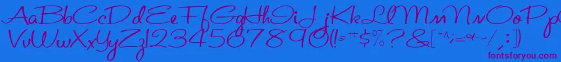 St.ValentineNoteMedium Font – Purple Fonts on Blue Background