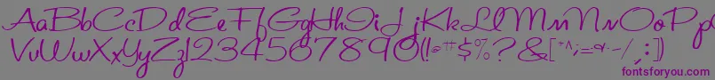 Шрифт St.ValentineNoteMedium – фиолетовые шрифты на сером фоне