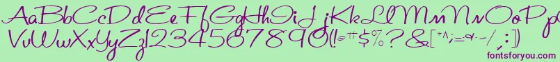 St.ValentineNoteMedium Font – Purple Fonts on Green Background