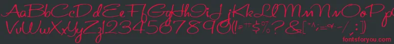 St.ValentineNoteMedium Font – Red Fonts on Black Background