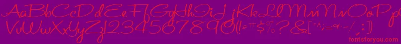 St.ValentineNoteMedium Font – Red Fonts on Purple Background