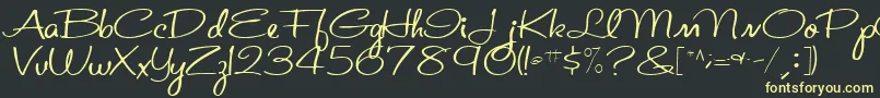 St.ValentineNoteMedium Font – Yellow Fonts on Black Background