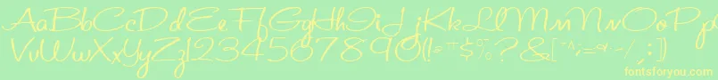 St.ValentineNoteMedium Font – Yellow Fonts on Green Background