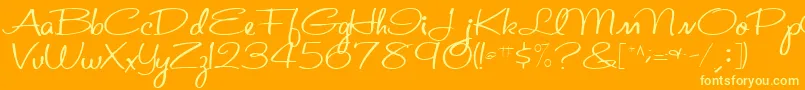 St.ValentineNoteMedium Font – Yellow Fonts on Orange Background