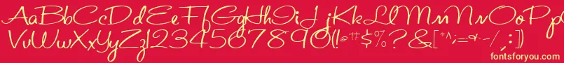 St.ValentineNoteMedium Font – Yellow Fonts on Red Background