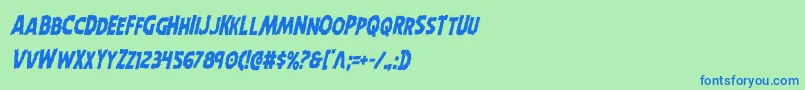 Horroweencondital Font – Blue Fonts on Green Background