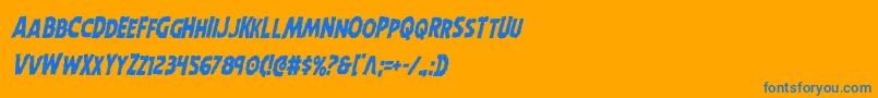 Horroweencondital Font – Blue Fonts on Orange Background