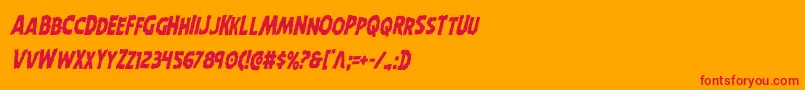フォントHorroweencondital – オレンジの背景に赤い文字