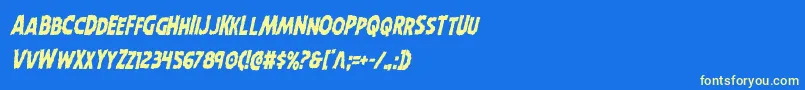 Шрифт Horroweencondital – жёлтые шрифты на синем фоне