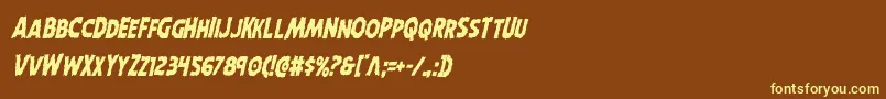 Horroweencondital Font – Yellow Fonts on Brown Background